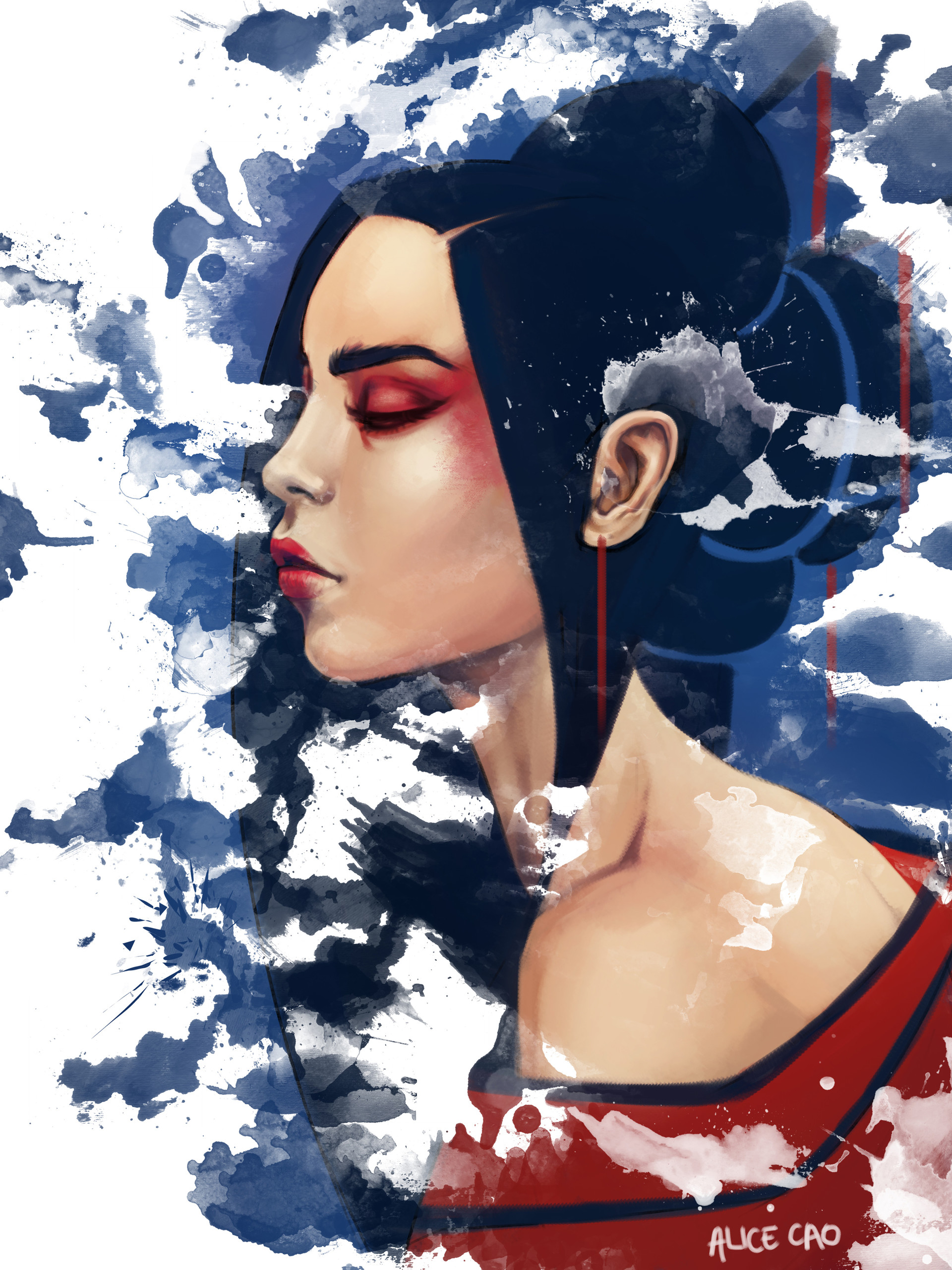 Artstation Geisha Still Alice Cao