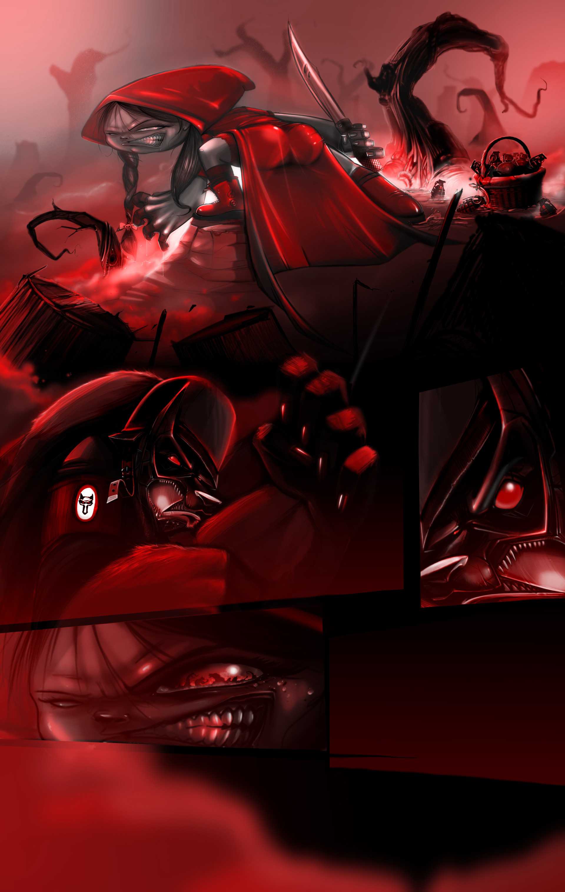 Artstation Little Red Riding Hood Wip Dark Elixirone