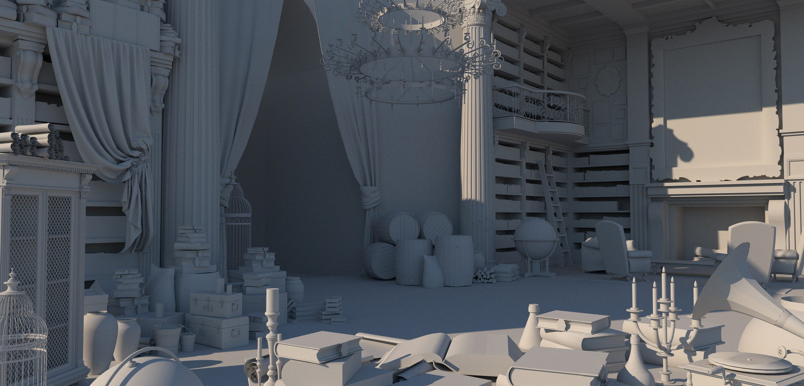 3D base (Initial render with temporary lighting)