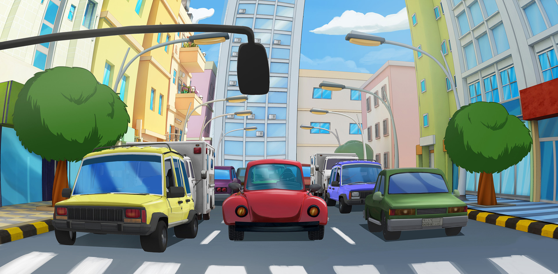 ArtStation - Traffic jam, Cartoon city