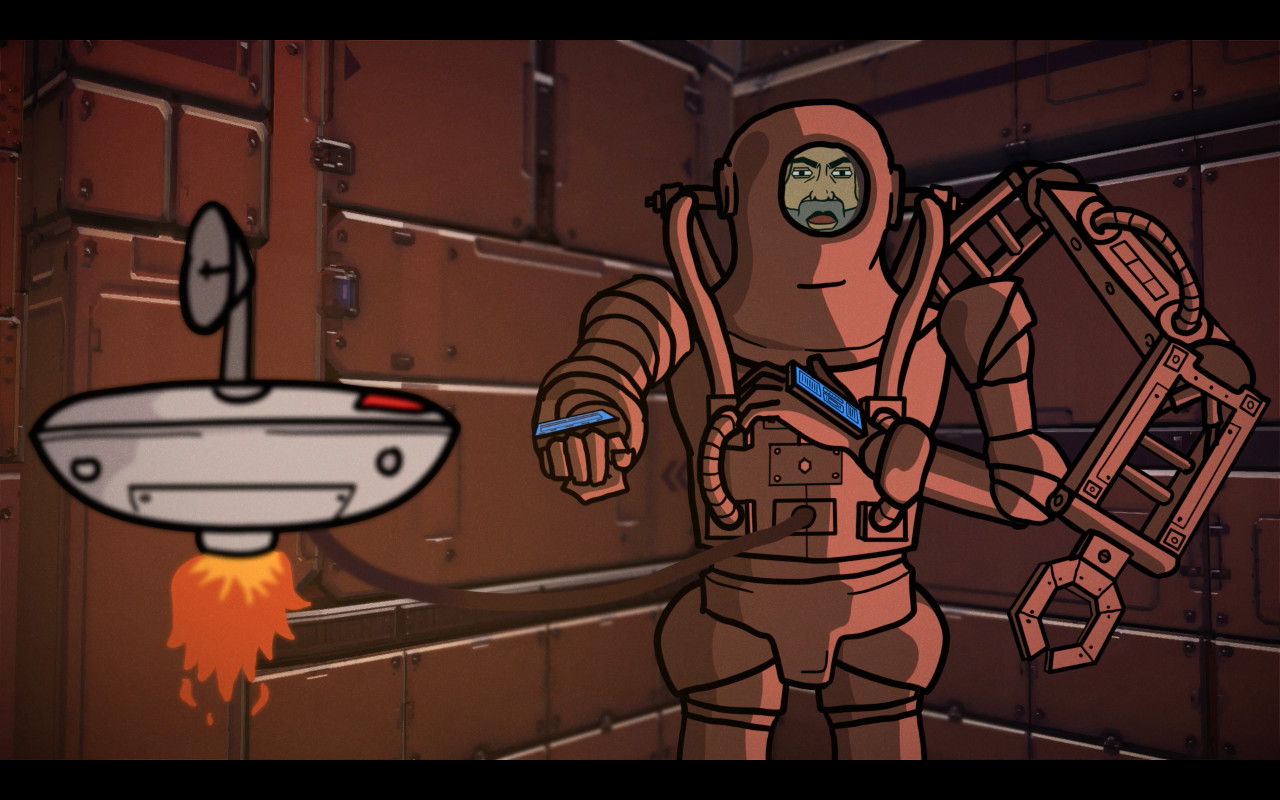 Tip in his retro steampunk space suit