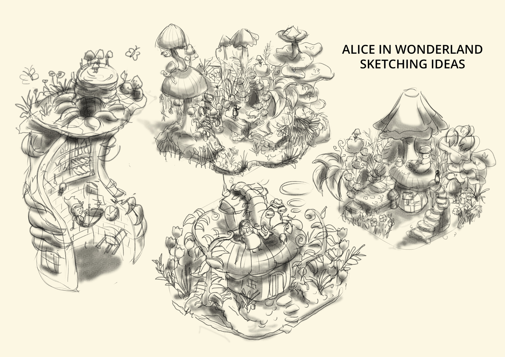 alice in wonderland drawing ideas