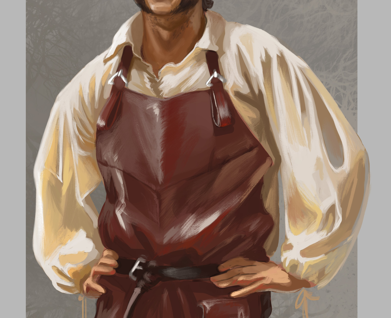 100% work resolution Apron close up.