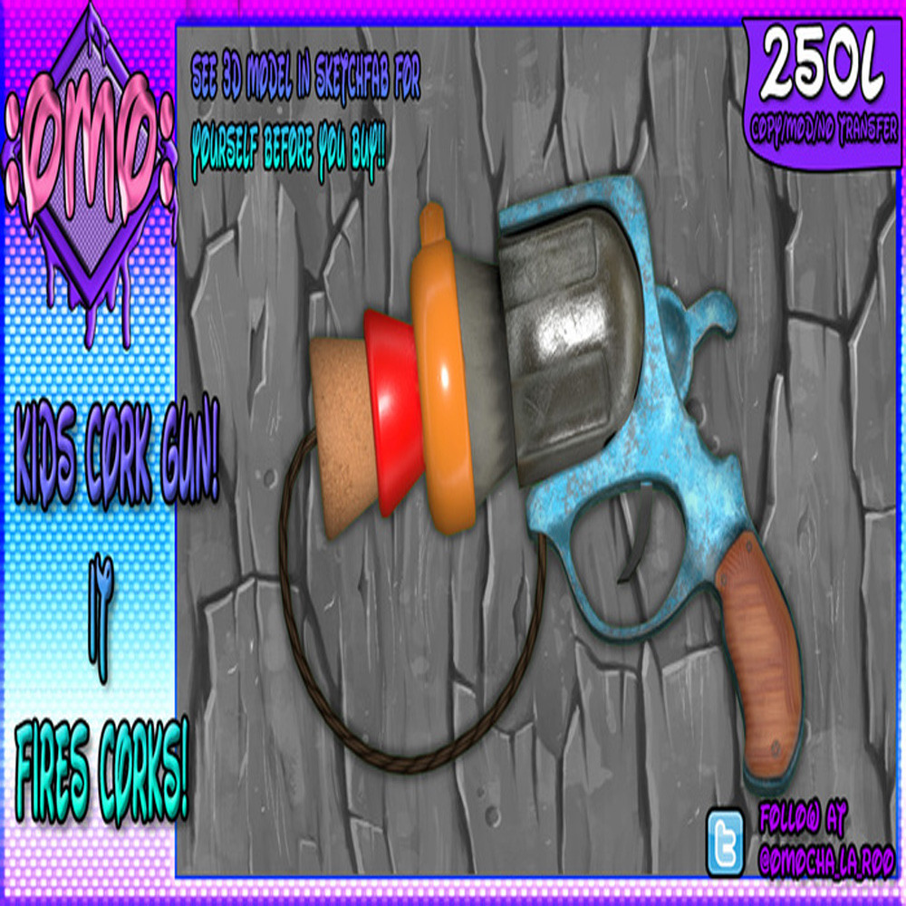 ArtStation 1950's style childrens cork gun model