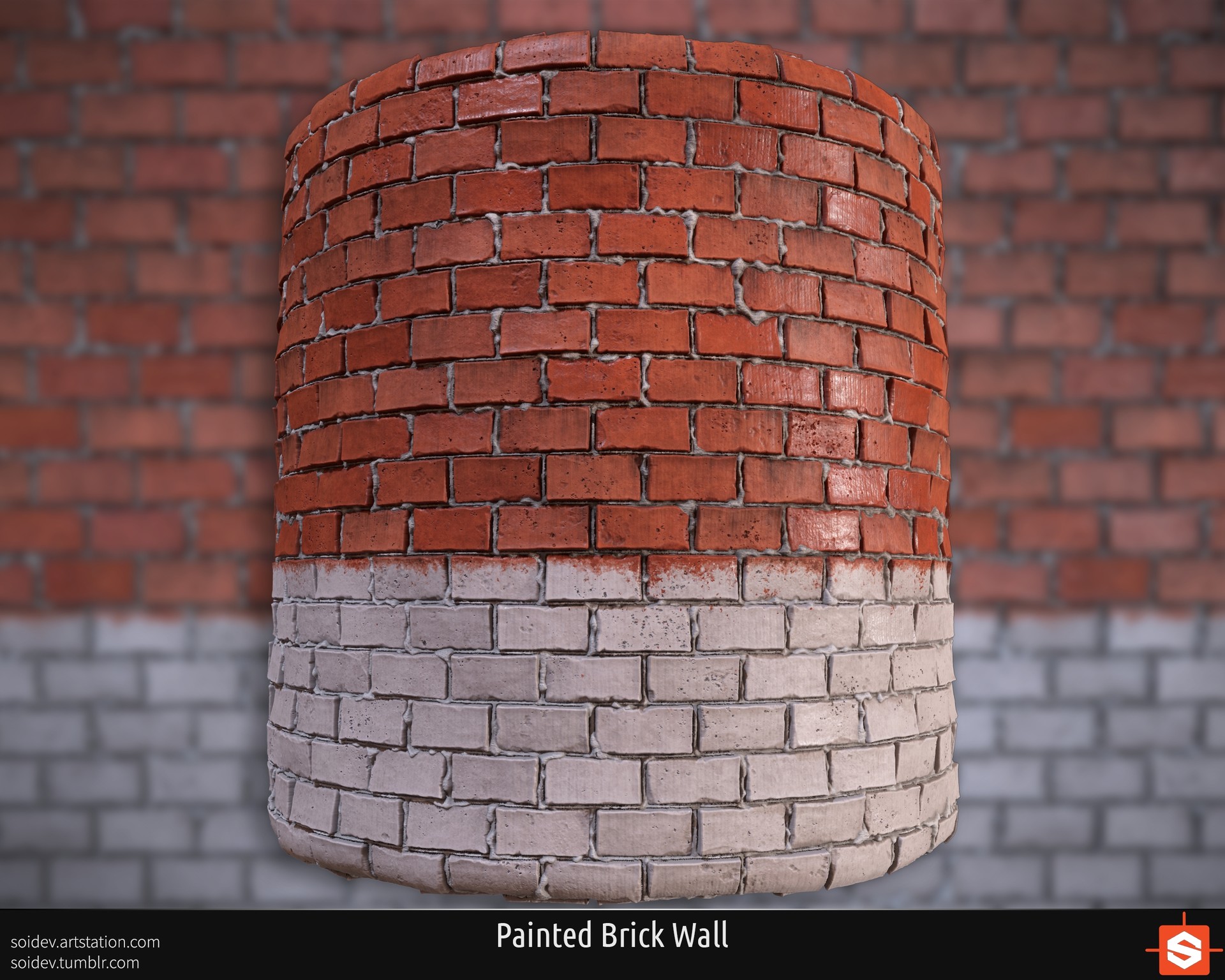 ArtStation Substance Designer Painted Brick Wall Mikhail Bakhirev