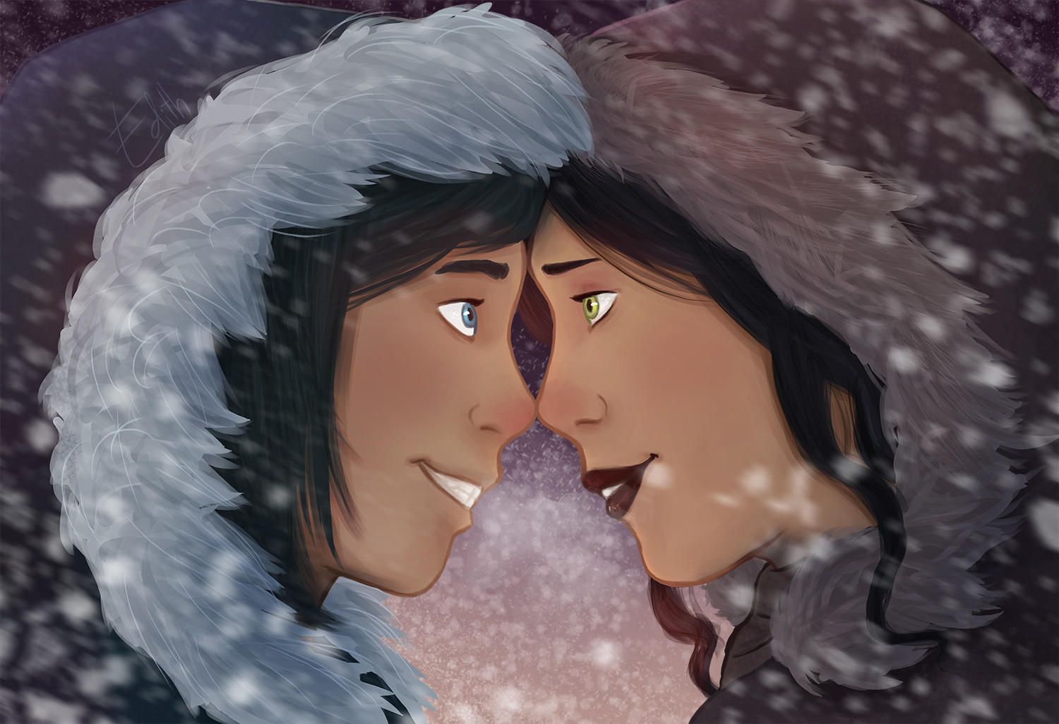 Korra and Asami from Legend of Korra - in celebration of the finale 