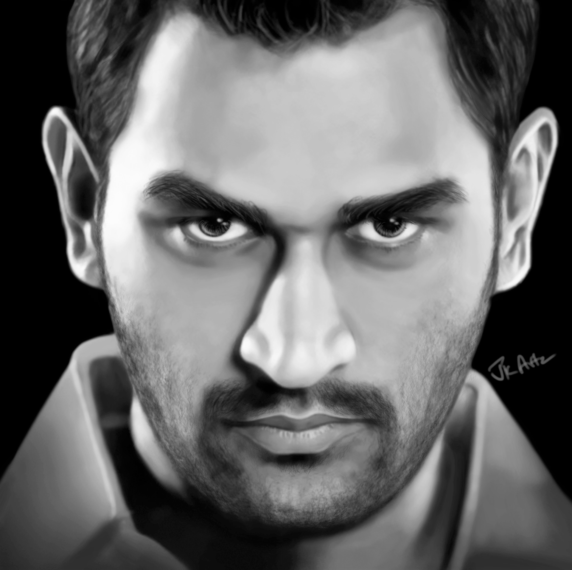 MS Dhoni Portrait By Shivkumar Menon Drawing Fine Art for Sell