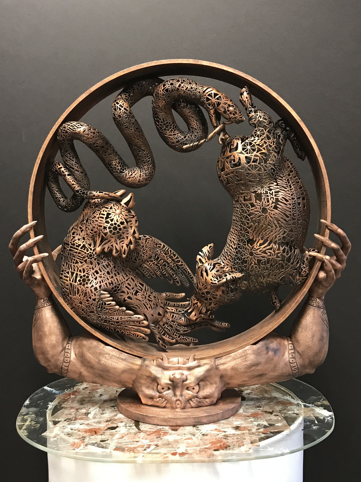 Bronze plated 3D print front