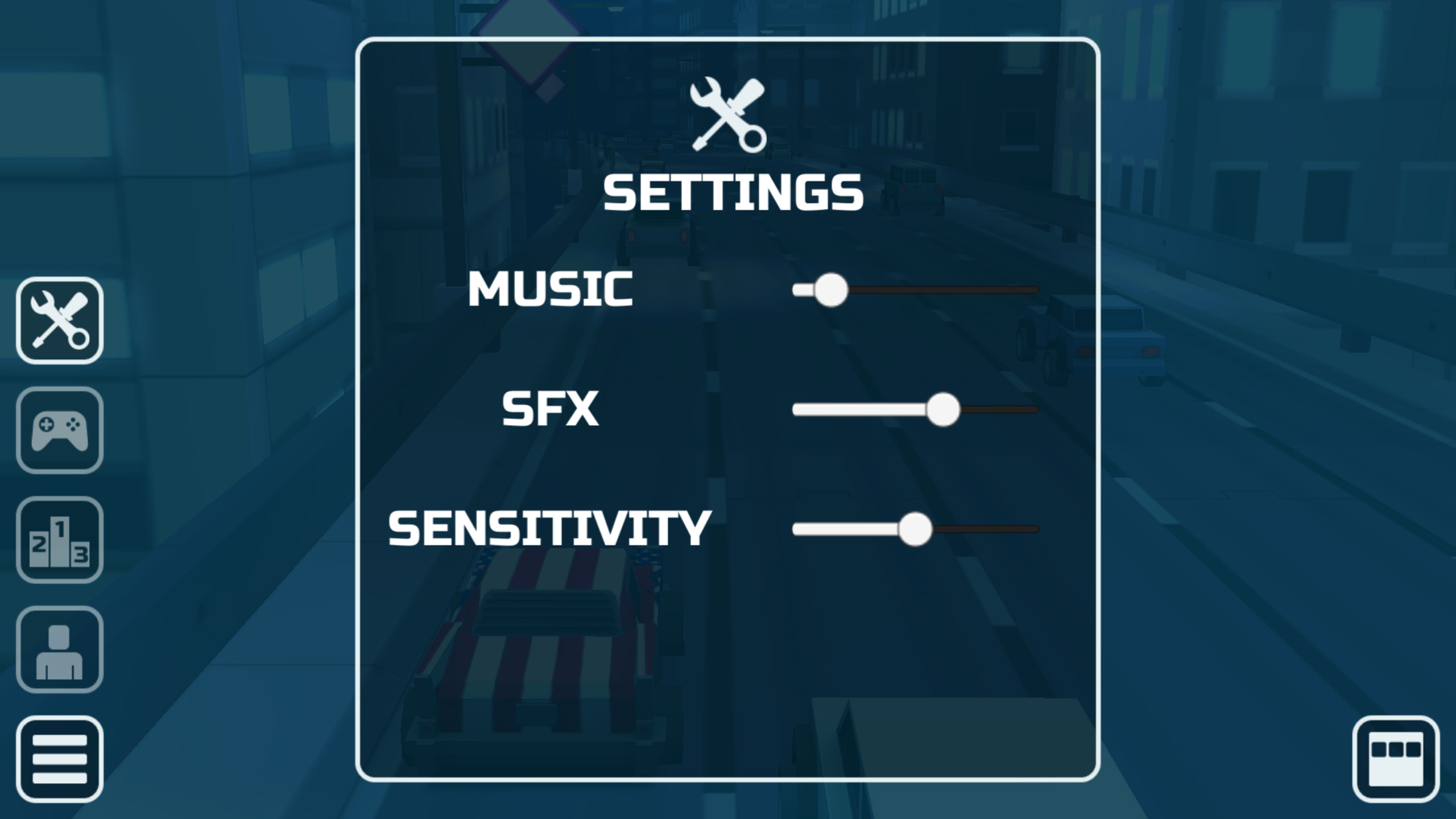 Settings screen and icon