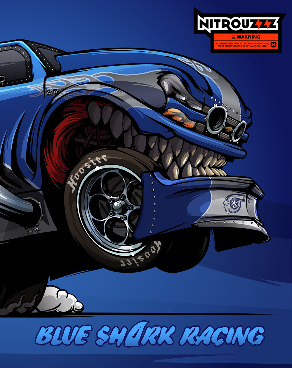 blue shark car