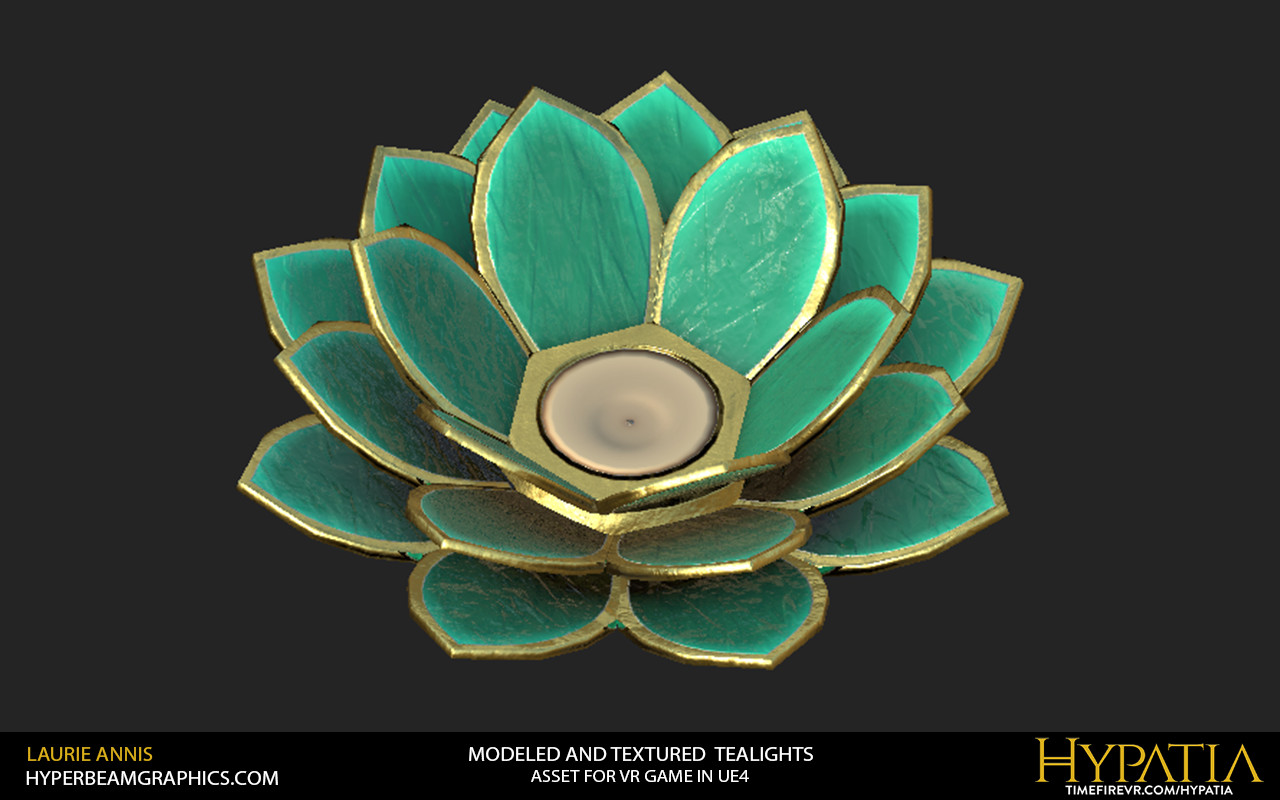 Low poly game asset: Flower Tealight