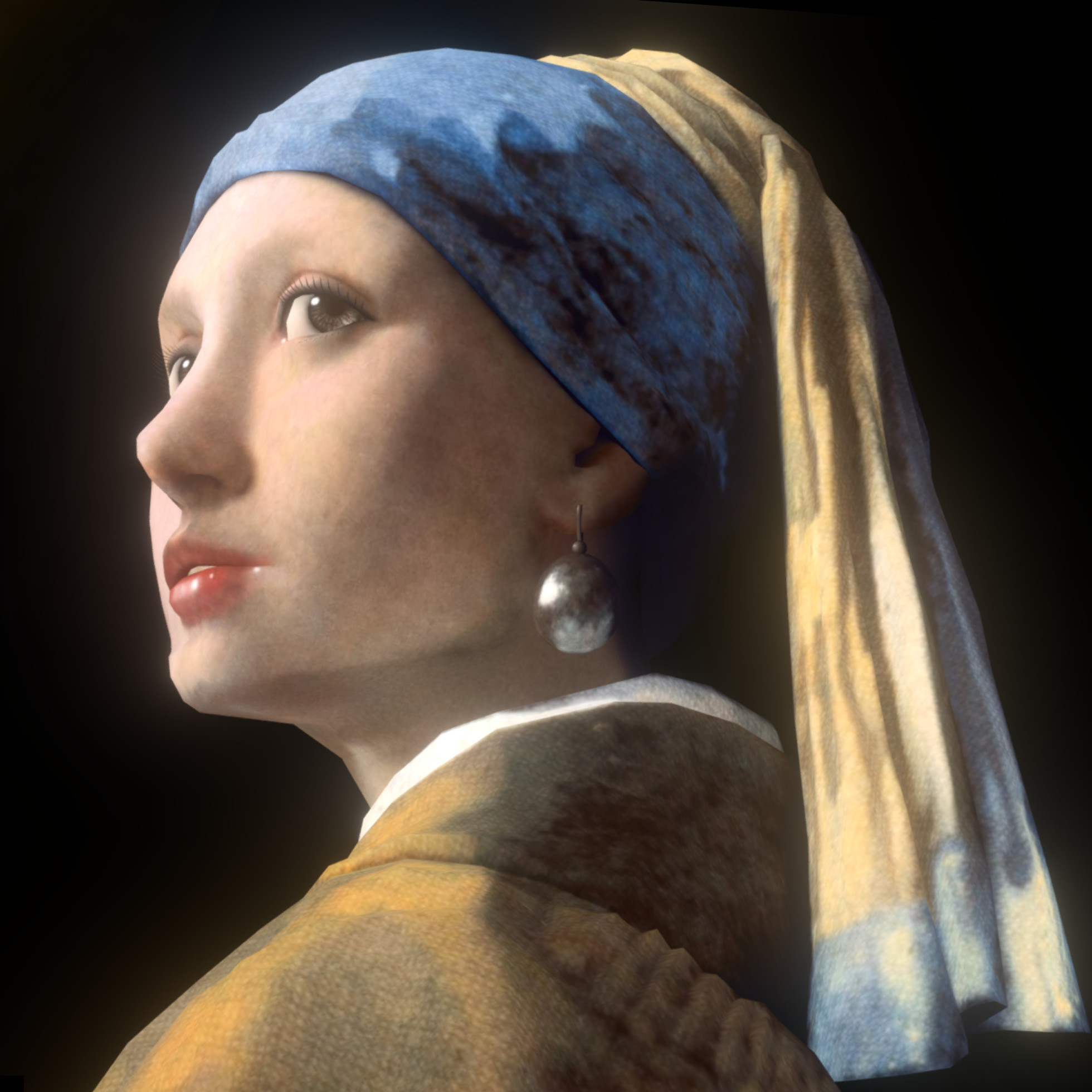 Art of ELynx - Girl with a Pearl Earring 3D