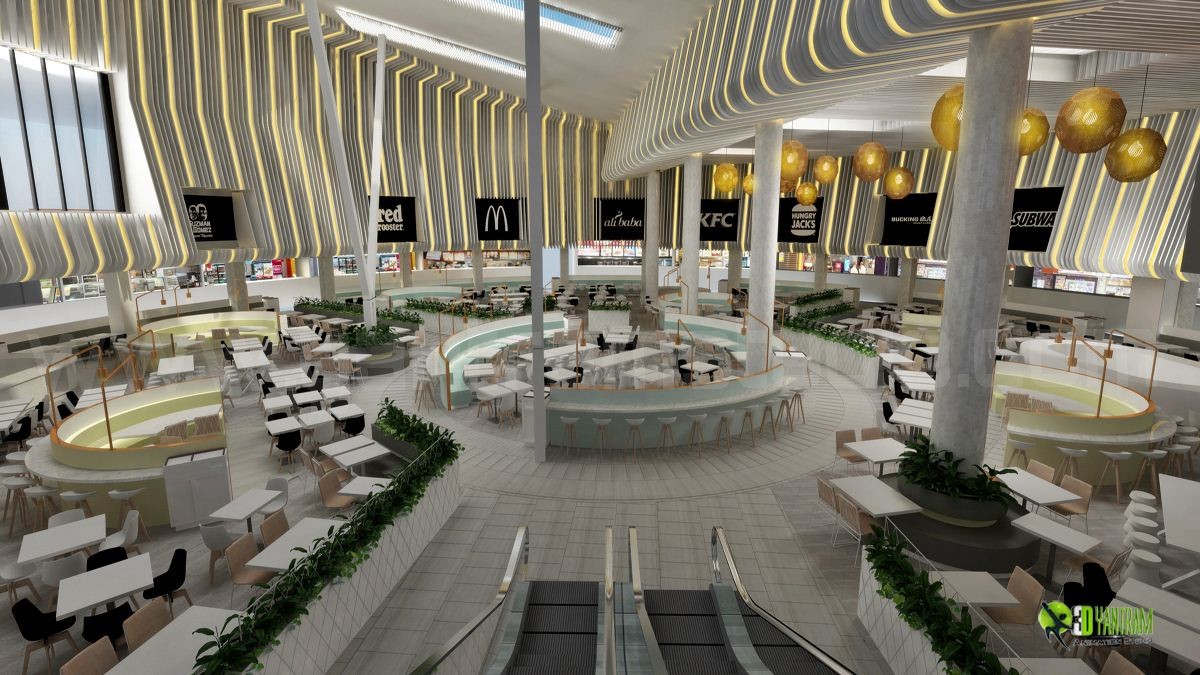 ArtStation 3D Innovative Mall Food Court Design View
