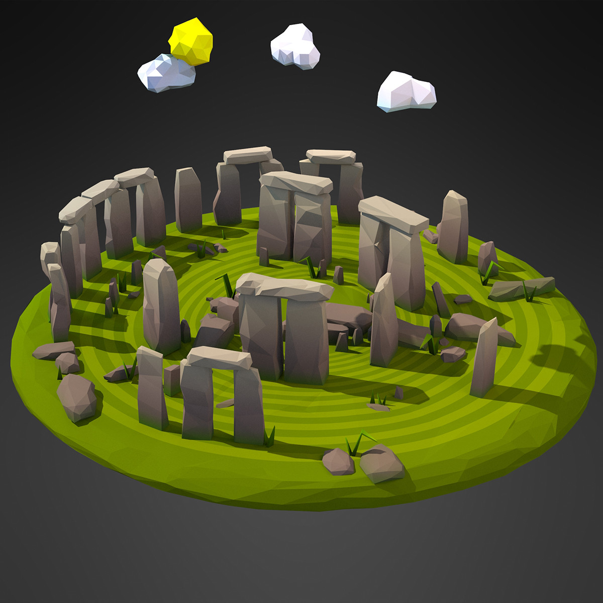 Artstation Cartoon Stonehenge Anko 3d