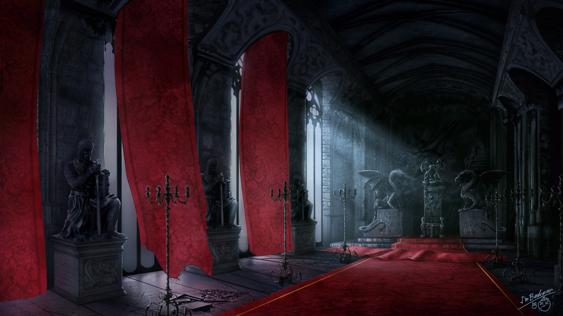 Красные стоки. Замок Дракулы Тронный зал. Замок Дракулы Тронный зал арт. Готика замок Тронный зал. Замок вампира Дракулы.