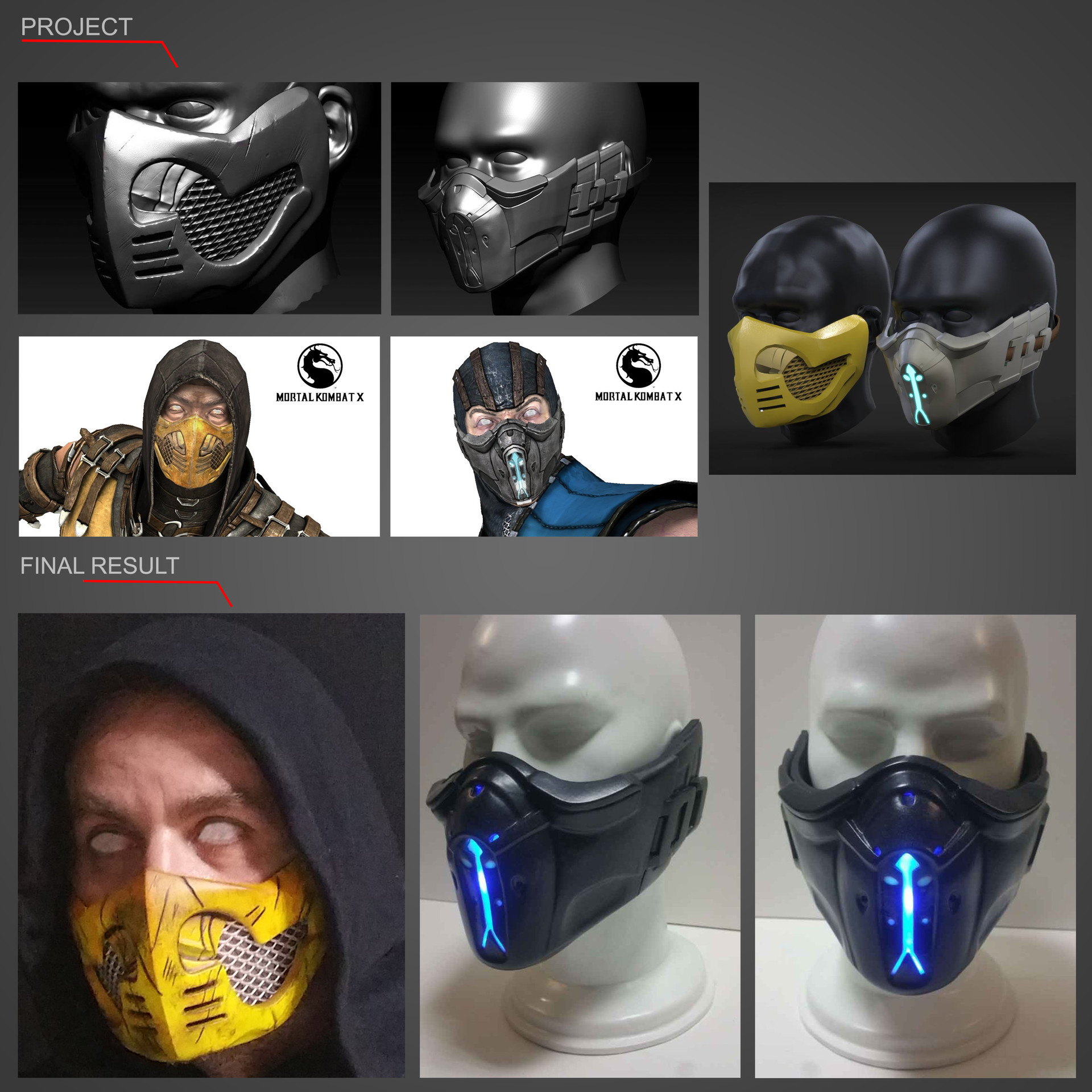 Vincenzo Dimino - Scorpion & Subzero masks prop making project