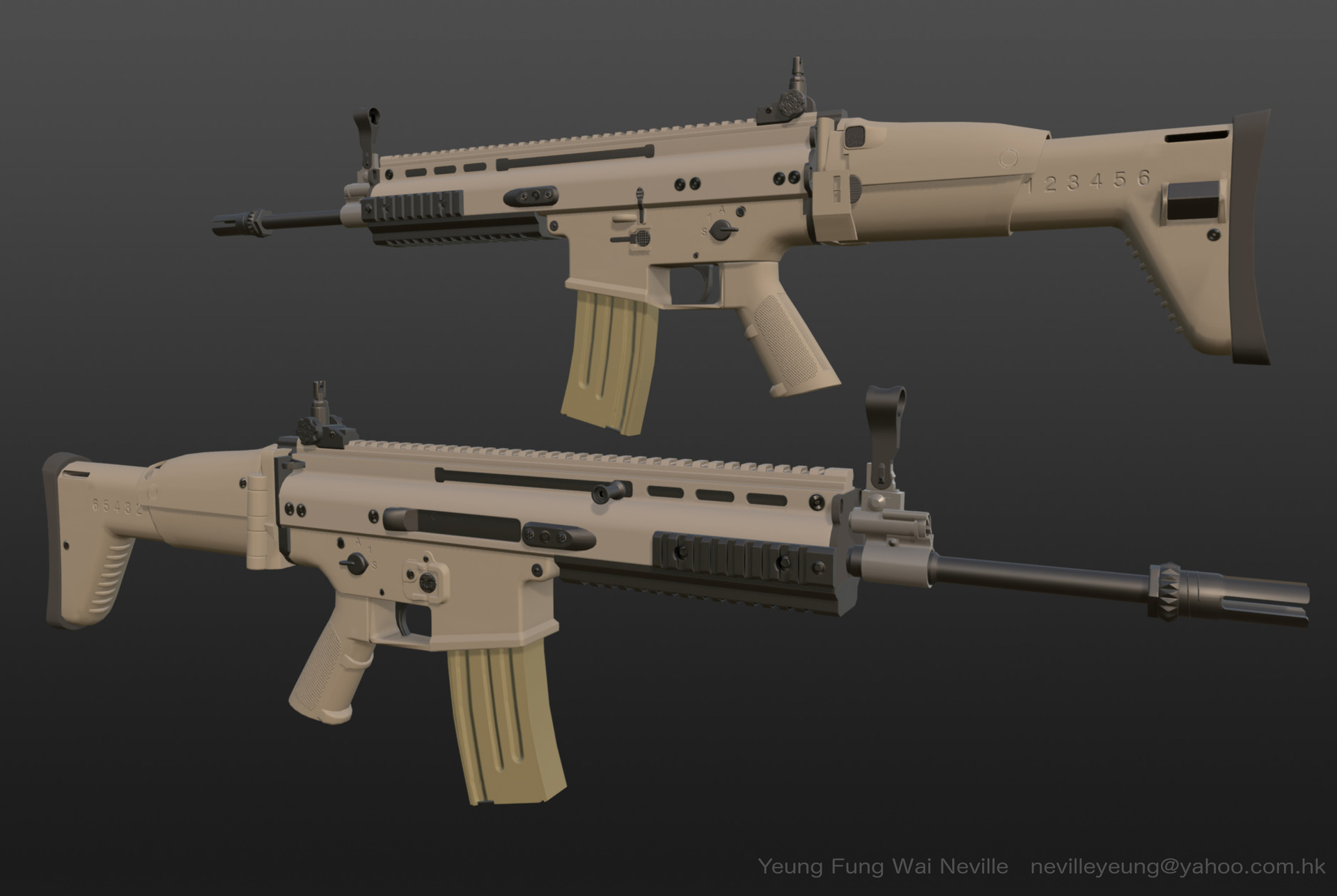 Artstation Scar H 3d Model Weapon Neville Yeung