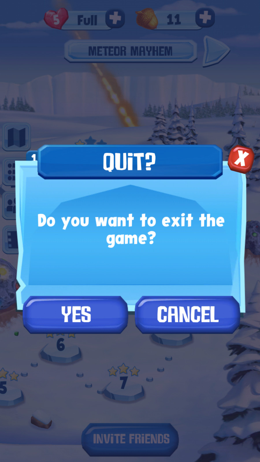 Quit screen. Most messaging screens followed this format.