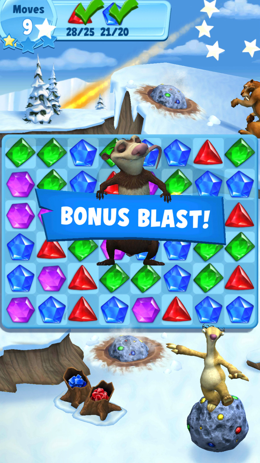 Game HUD and end of round.
Gems were created by another artist.