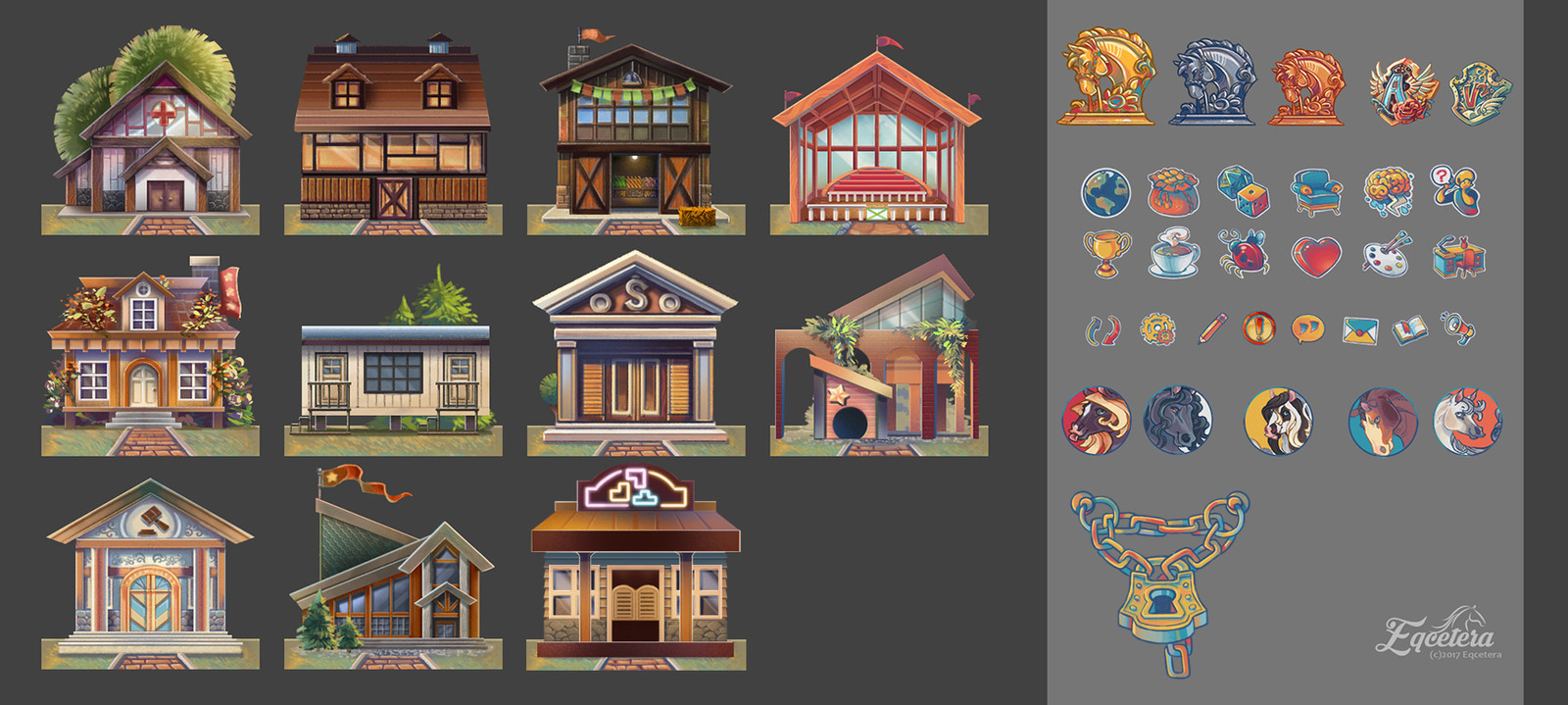 Icons for the interactive web game "Eqcetera"