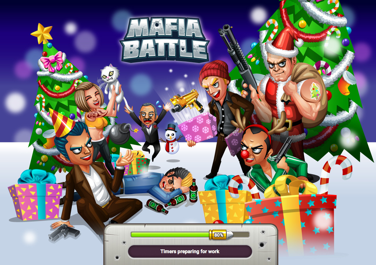 ArtStation - MAFIA BATTLE Loading Screen 06 Merry Christmas