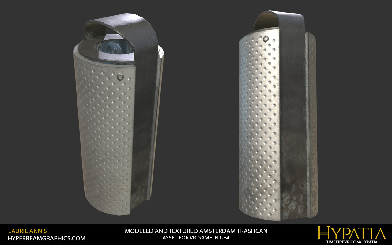 Low poly game asset: Amsterdam Style Trashcan