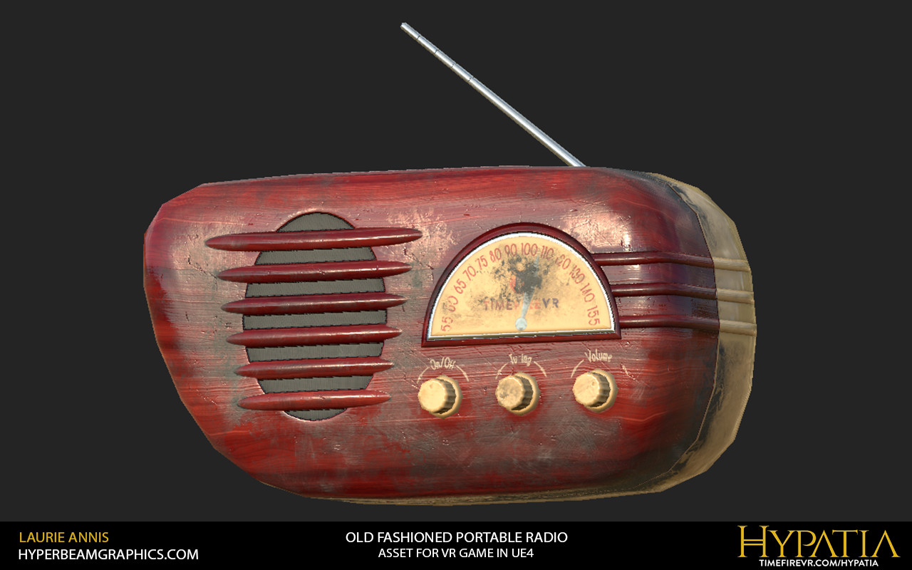Low poly game asset: Hypatia Old Fashioned Portable Radio, alternate texture
