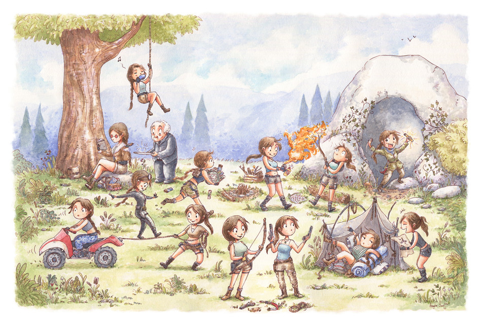 Official 20th Anniversary Illustration for Tomb Raider, "20 Years of an Icon", 2016
