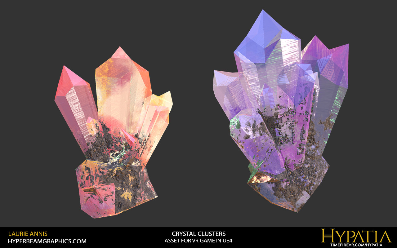 Low poly game asset: Hypatia Crystals