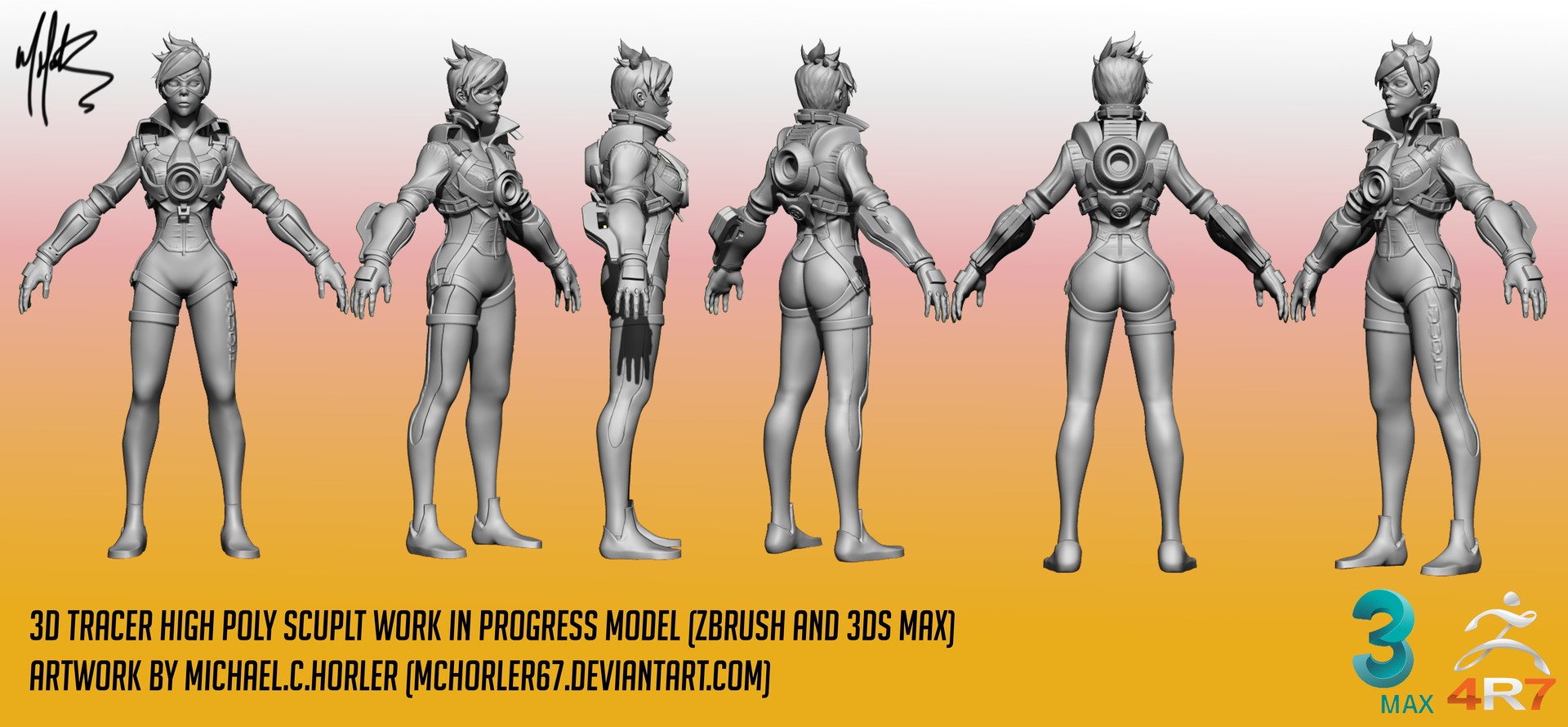 Artstation 3d Tracer Work In Progress Model Zbrush 4r7 3ds Max