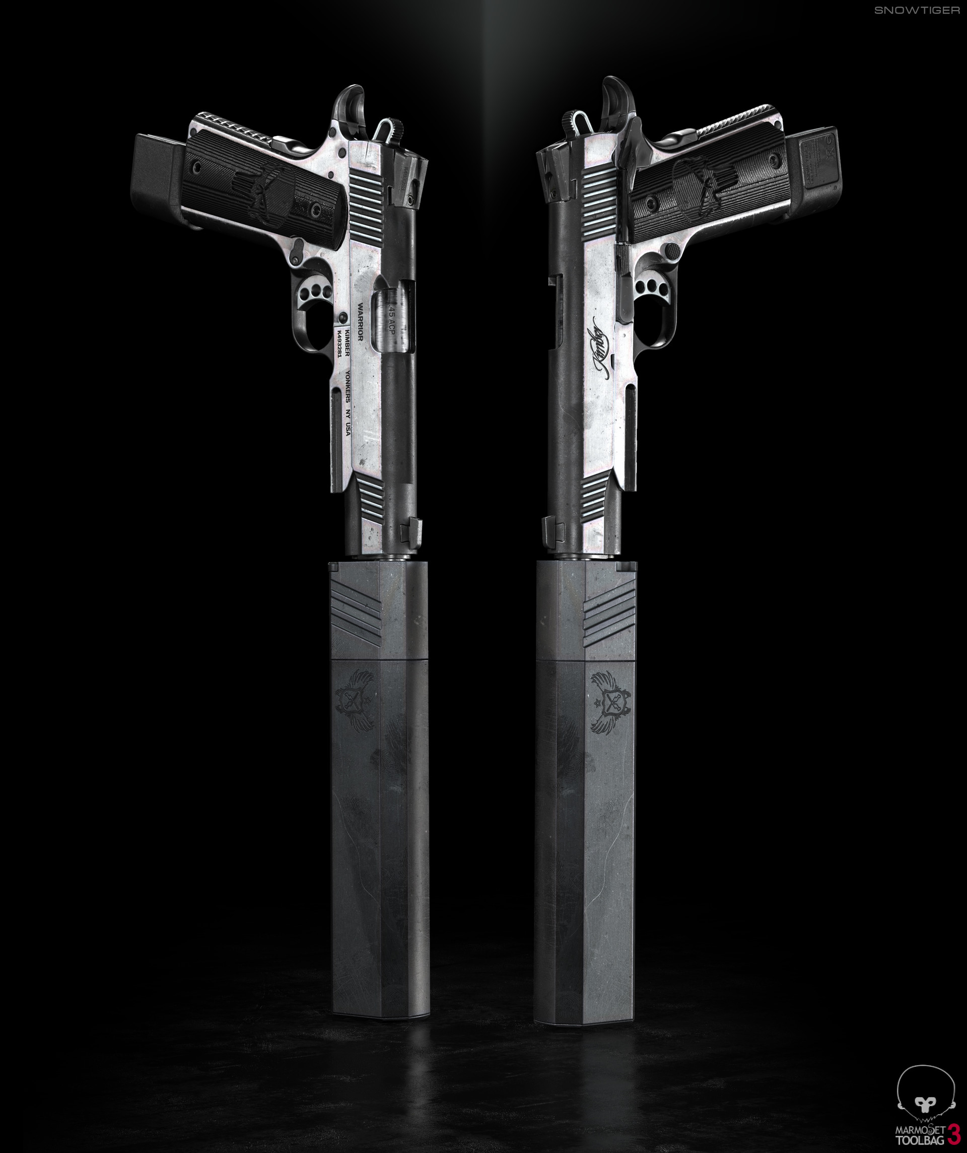 1911 CUSTOM WARRIOR SERIES ガスガン EMG x Kimber Licensed CNC Warrior 1911 CO2 Gas Blowback