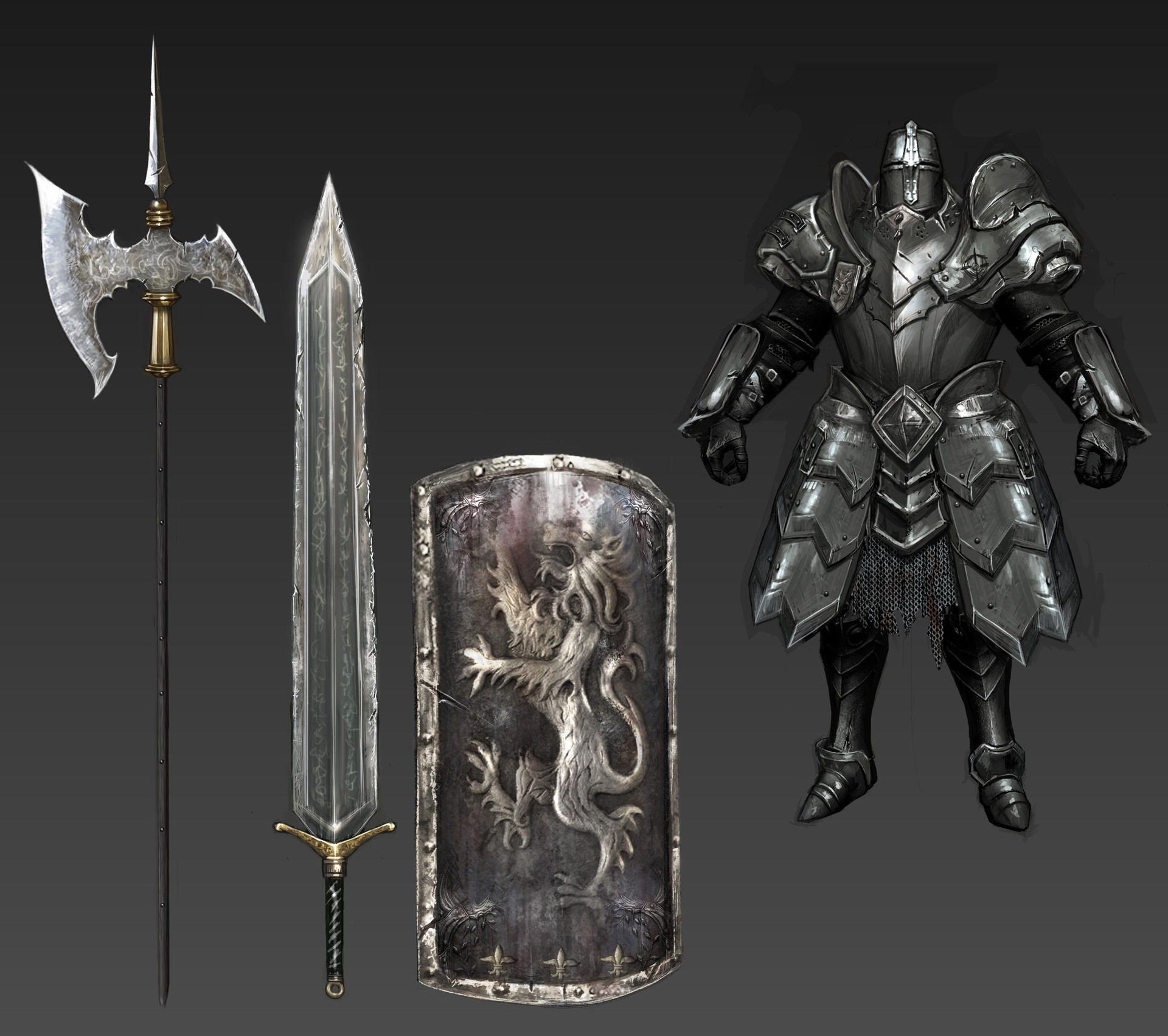plate armor monster ConceptArt , Undead soldier.