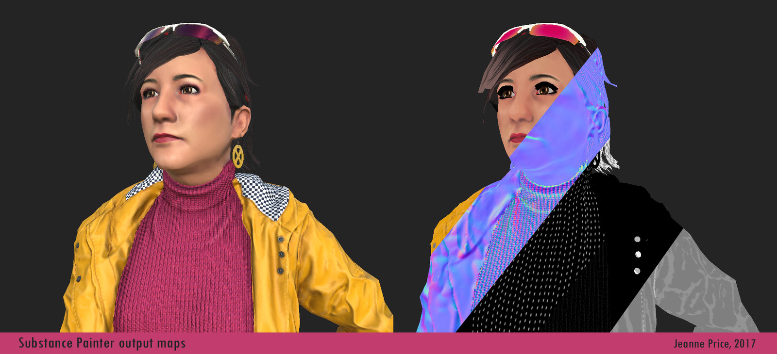 I re-exported the complete low-res model for use in Substance Painter, using the original hi-res mesh to bake out the various maps needed to control PBR texturing.