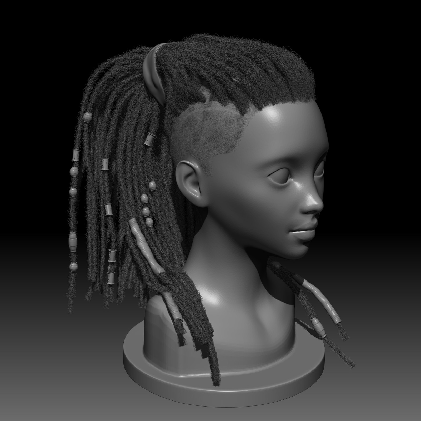 Grooming/Lookdev dreadlocks for girl (2017) .