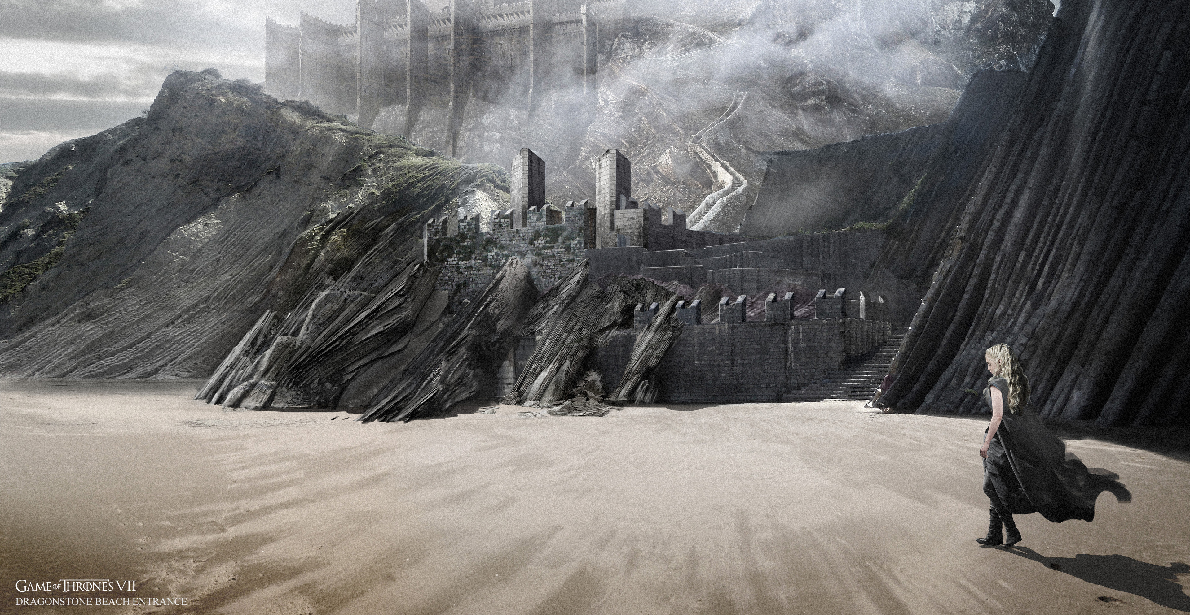 This was a concept to show how the gate would look with steps leading up, based on the Zumaia beach location.