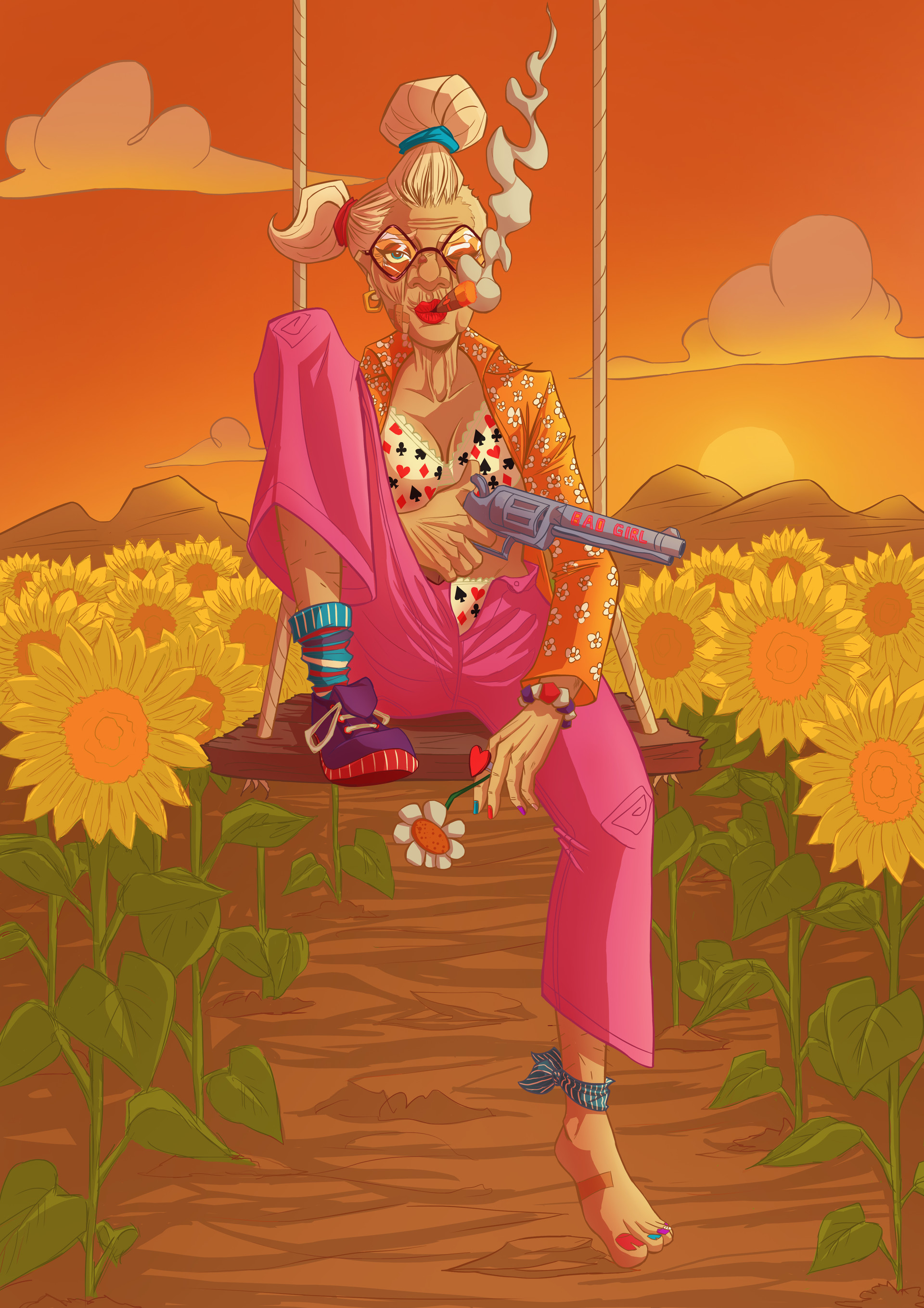 photo Gangster Granny Cartoon artstation gangster granny yasin
