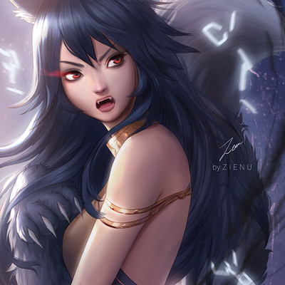 Anime wolf girl warrior