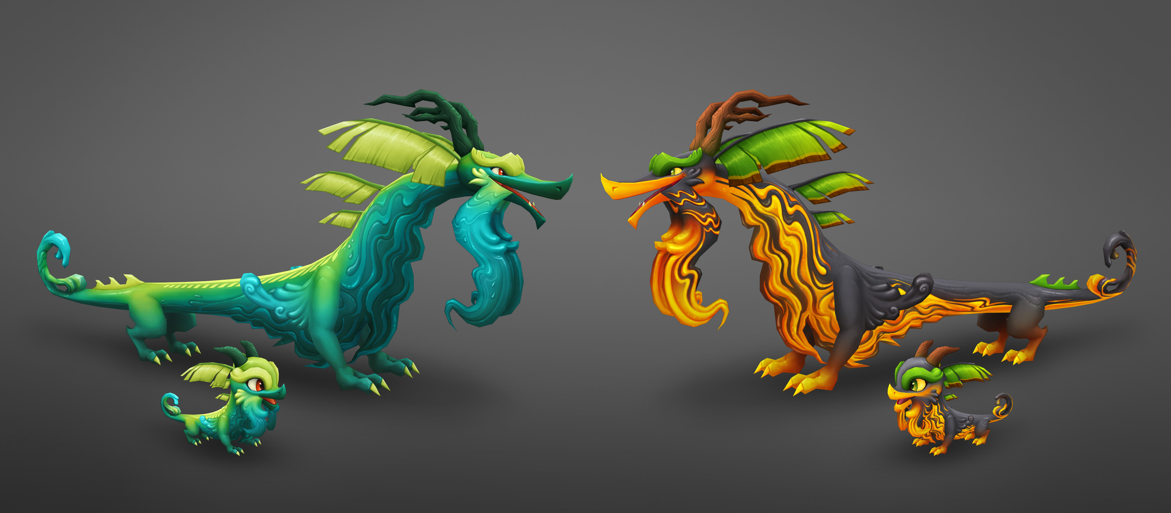 Adult and baby with both base and enchanted textures