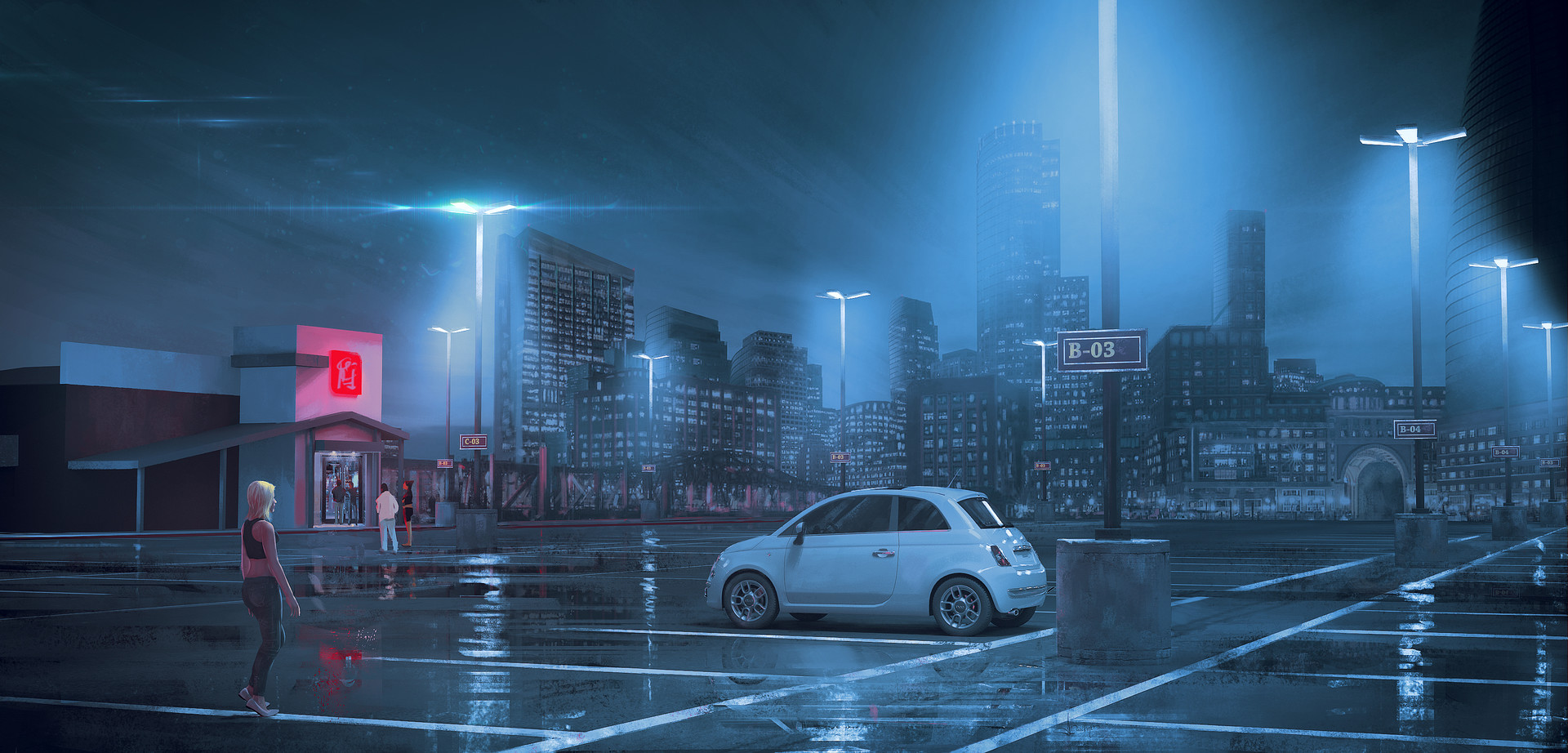 ArtStation Concept Art Parking Lot, Luciano Neves