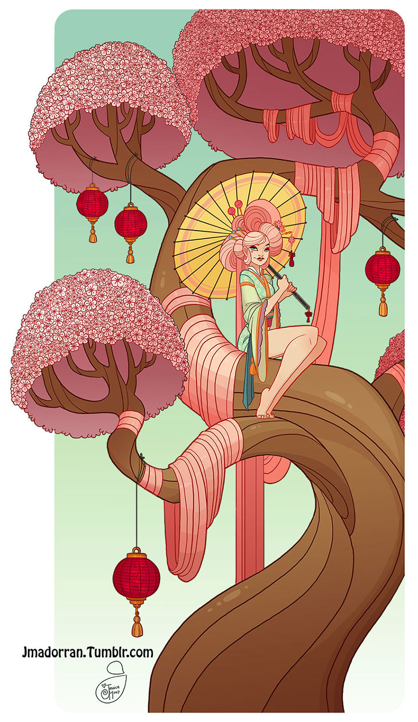 Character Design - Cherry Blossom Tree Lady
