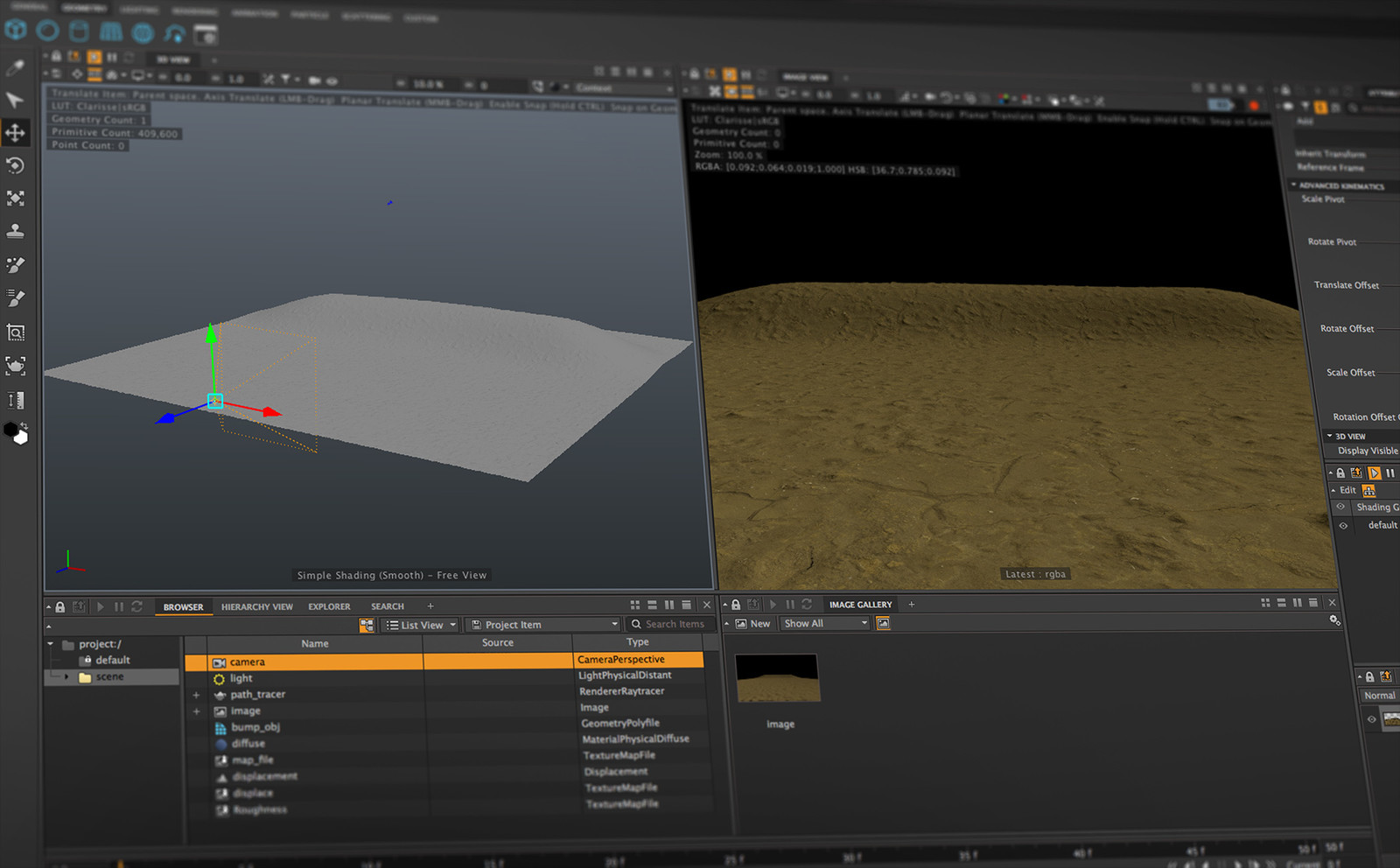 Render ground with Clarisse