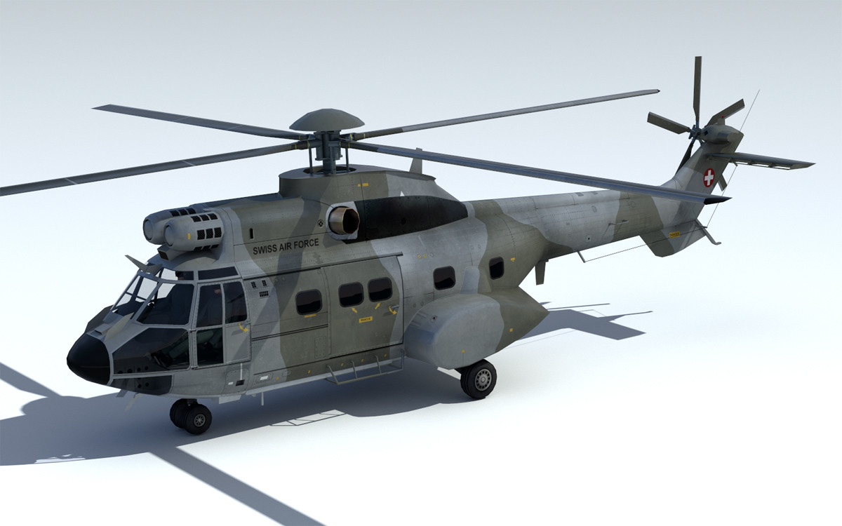 ArtStation - Eurocopter AS-332, low poly realtime 3D model