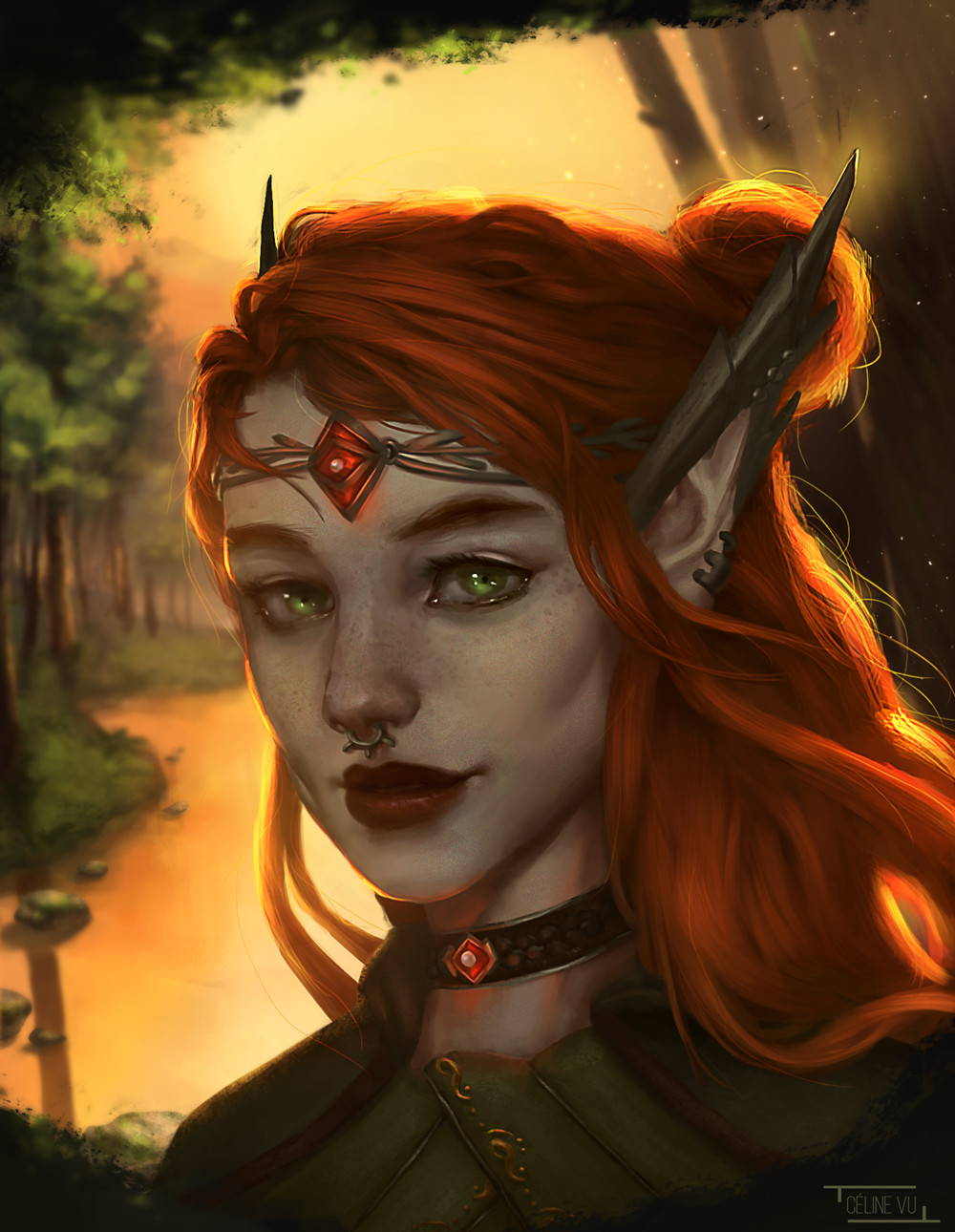 Artstation Redheaded Woodelf Celine Vu