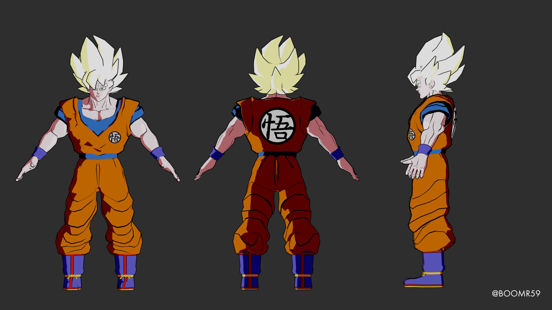 Artstation Super Saiyan Goku 3d Model Boomer Fiftynine