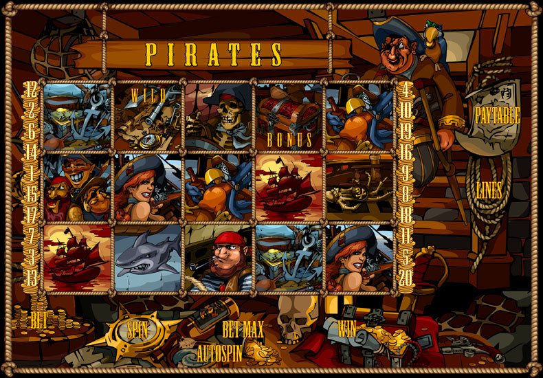 Elena Nechiporenko Pirates. Flash game interface.