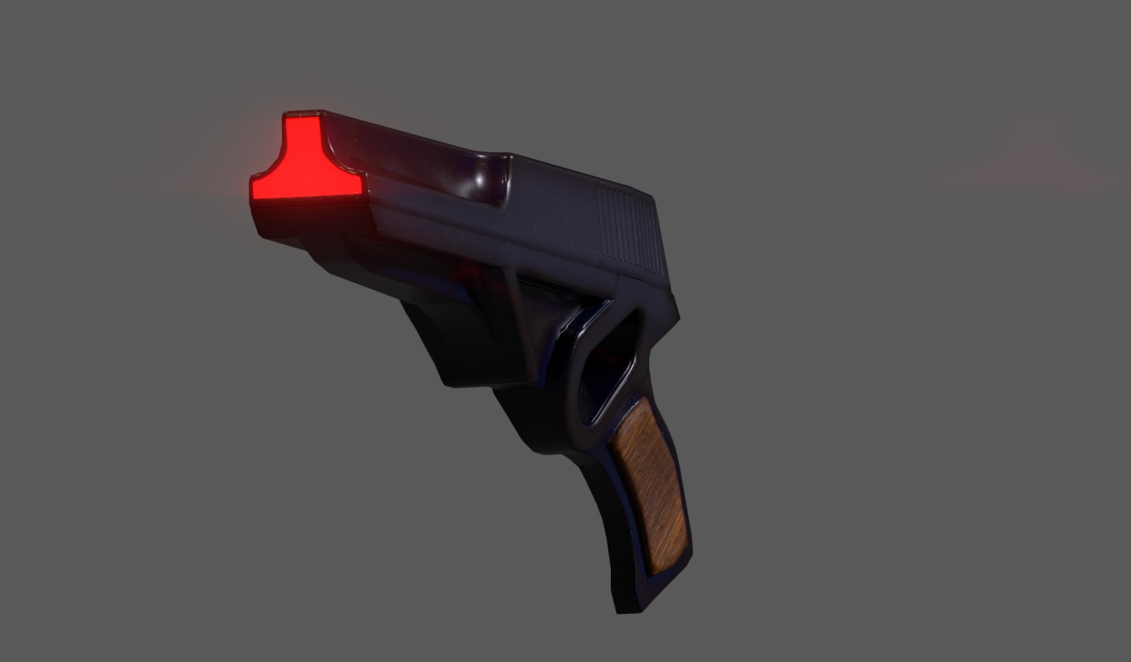 initially I wanted to have the "muzzle" as pictured above, with fully open hole tracing the perimeter of the front polygons but it left the slide feeling way to thin. 