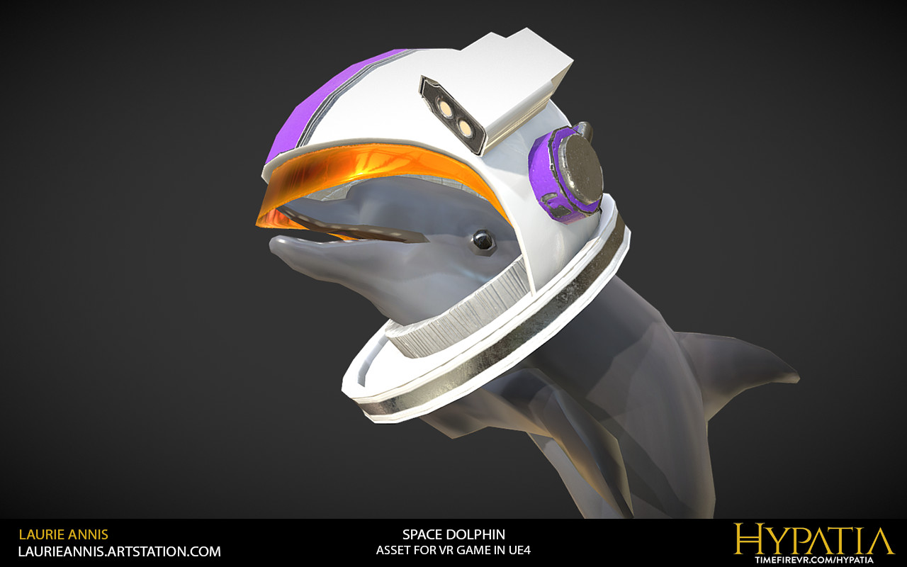 Low poly game asset: Hypatia Space Dolphin