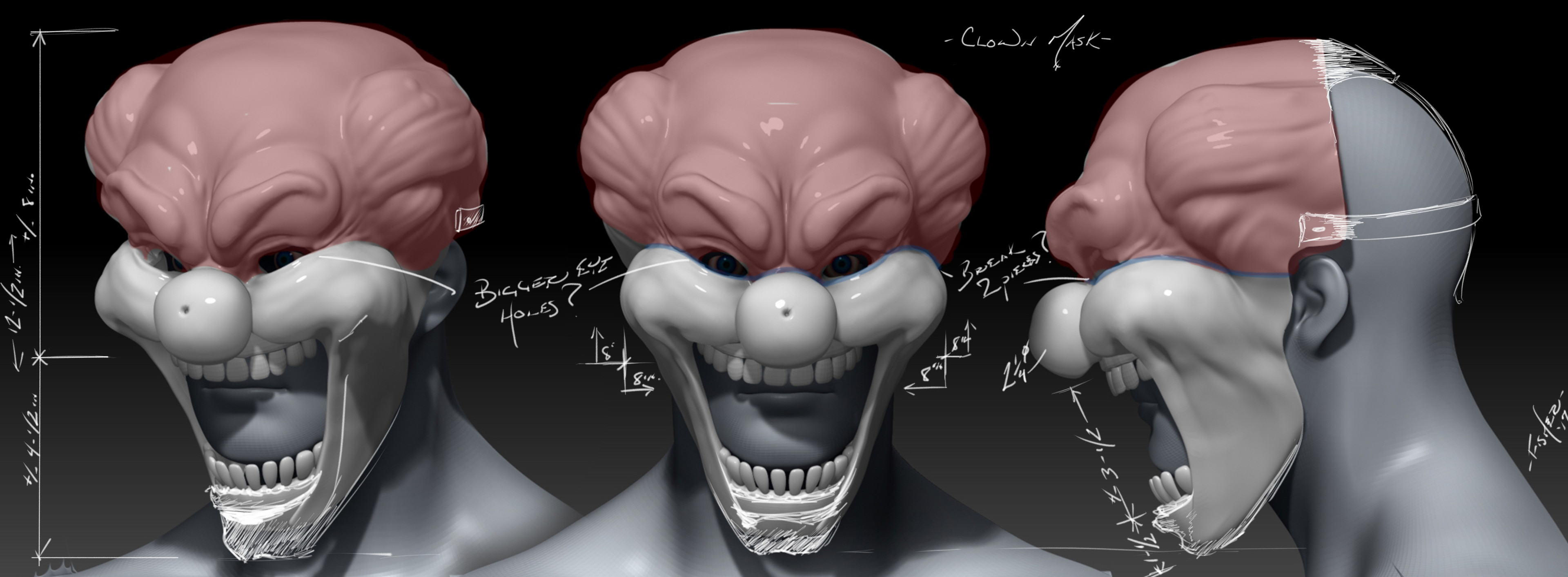 Clown mask I want to create for halloween
-Zbrush