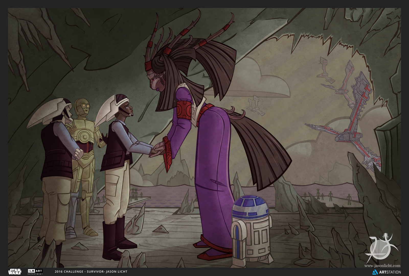 Rebel and Danji meeting in a  cavernous planet.