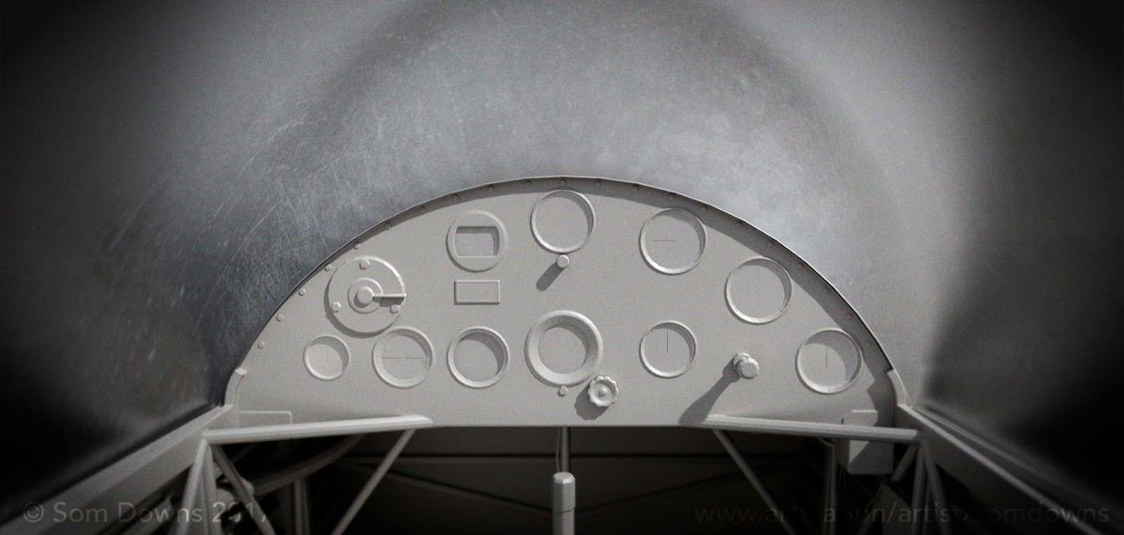 Classic Airplane Cockpit -- Gee Bee Model Z (1931) Clay Render